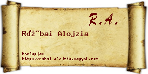 Rábai Alojzia névjegykártya